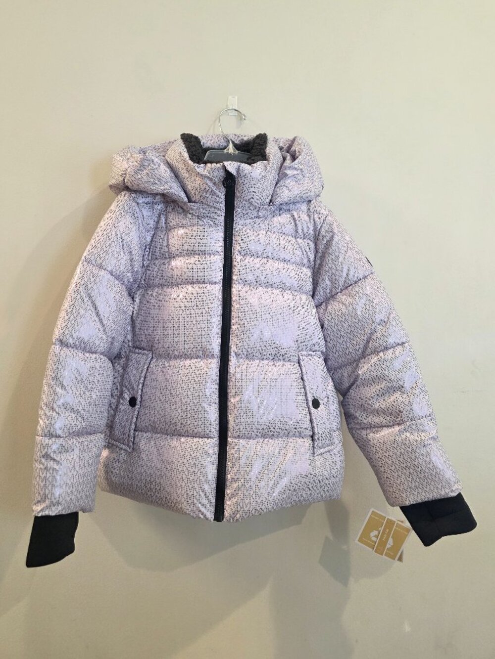 Michael Kors Metallic Purple Hooded Coat 7Y